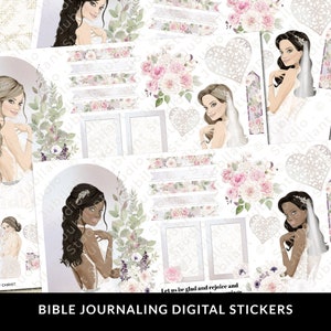 The Bride of Christ Bible Journaling Stickers Printable, Diversity, Christian Faith, Bible Study, Planner, Stickers, Margin Art, Bible Tabs
