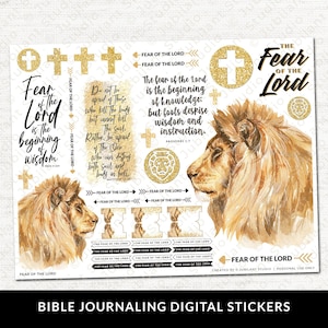 Fear of the Lord, Bible Journaling Stickers Printable, Diversity, Christian Faith, Bible Study, Planner, Bible Stickers, Instant Download