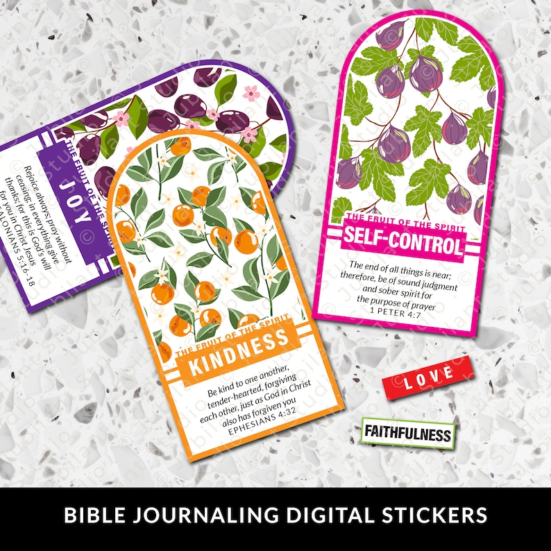 The Fruit of the Spirit, Bible Journaling Stickers Printable, Christian ...
