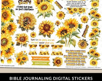 Turn Toward Glory Bible Journaling Stickers Printable, Christian Faith, Bible Study, Planner, Bible Stickers, Margin Art, Bible Tabs