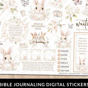 In The Waiting Bible Journaling Stickers Printable, Prayer Journal Decor, Christian Faith, Bible Study, Planner, Bible Stickers, Margin Art