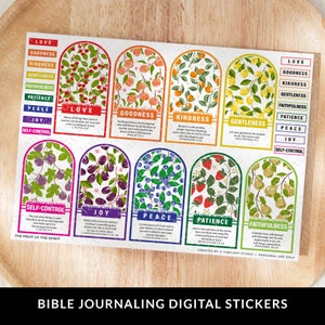 The Fruit of the Spirit, Bible Journaling Stickers Printable, Christian ...