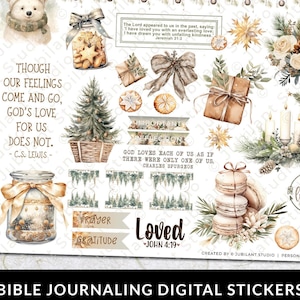 So Loved Bible Journaling Stickers Printable, Christmas, Christian Faith, Margin Art, Prayer Note, Bible Study, Planner, Worship, Bible Tabs