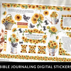 Harvesting His Joy Bible Journaling Printable Sticker, Journal Supplies, Planner, Bible Faith, Bible Stickers, Scripture, Instant Download