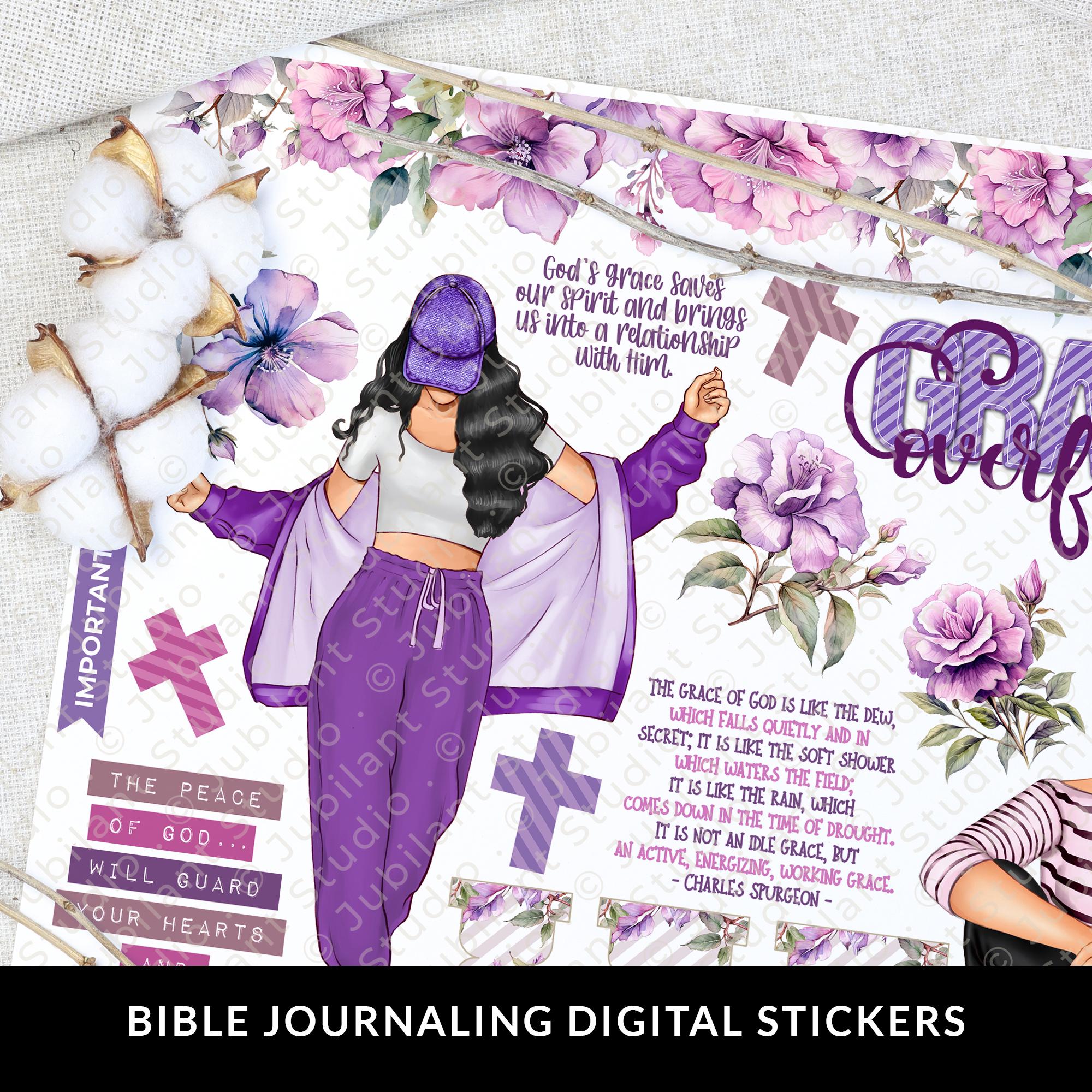 Grace Overflow Bible Journaling Stickers Printable, Diversity ...