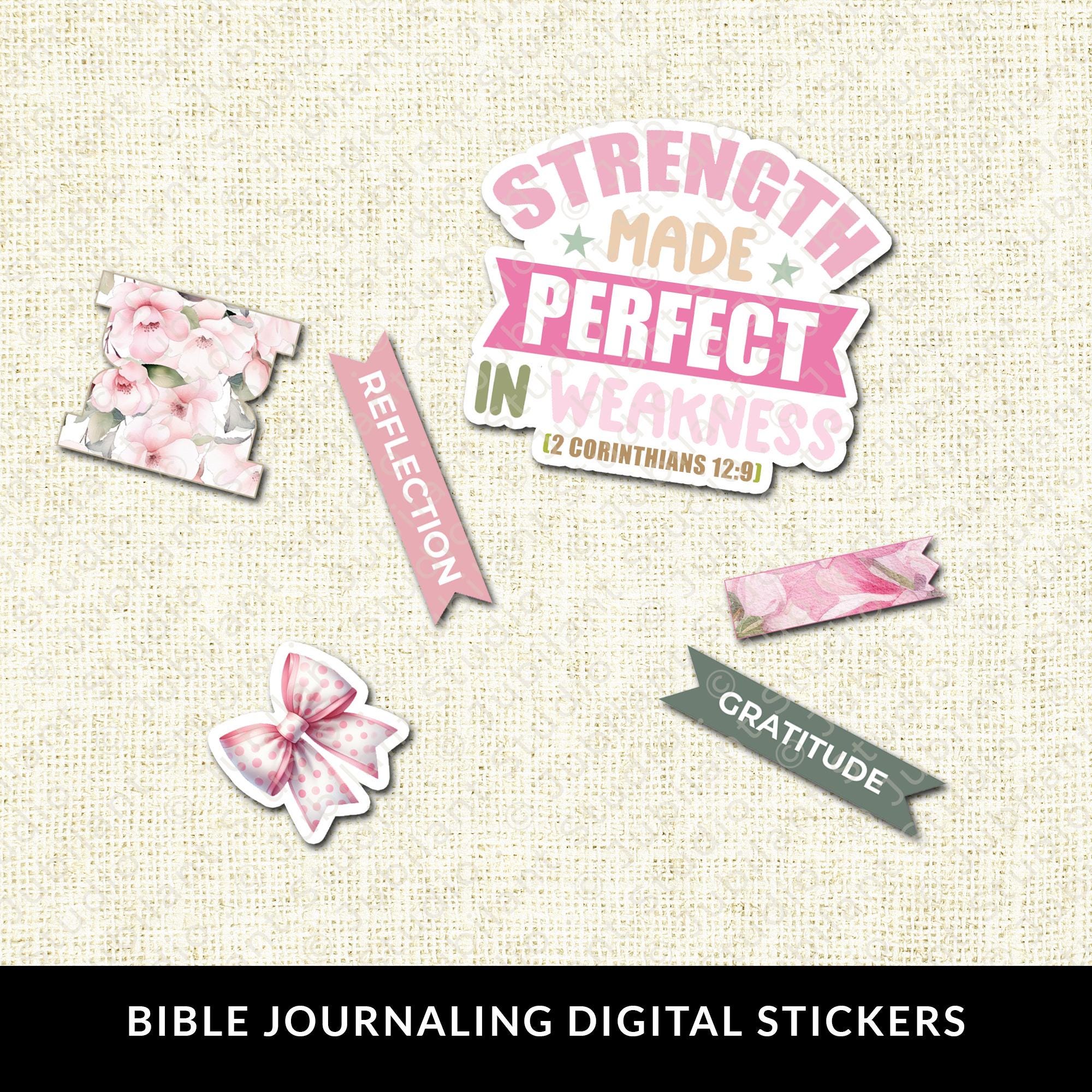Elegant Flourish Bible Journaling Stickers Printable, Christian Faith ...