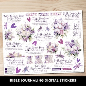 Faith in Christ Bible Journaling Stickers Printable, Bible Tabs, Christian Faith, Bible Study, Planner, Stickers, Instant Download