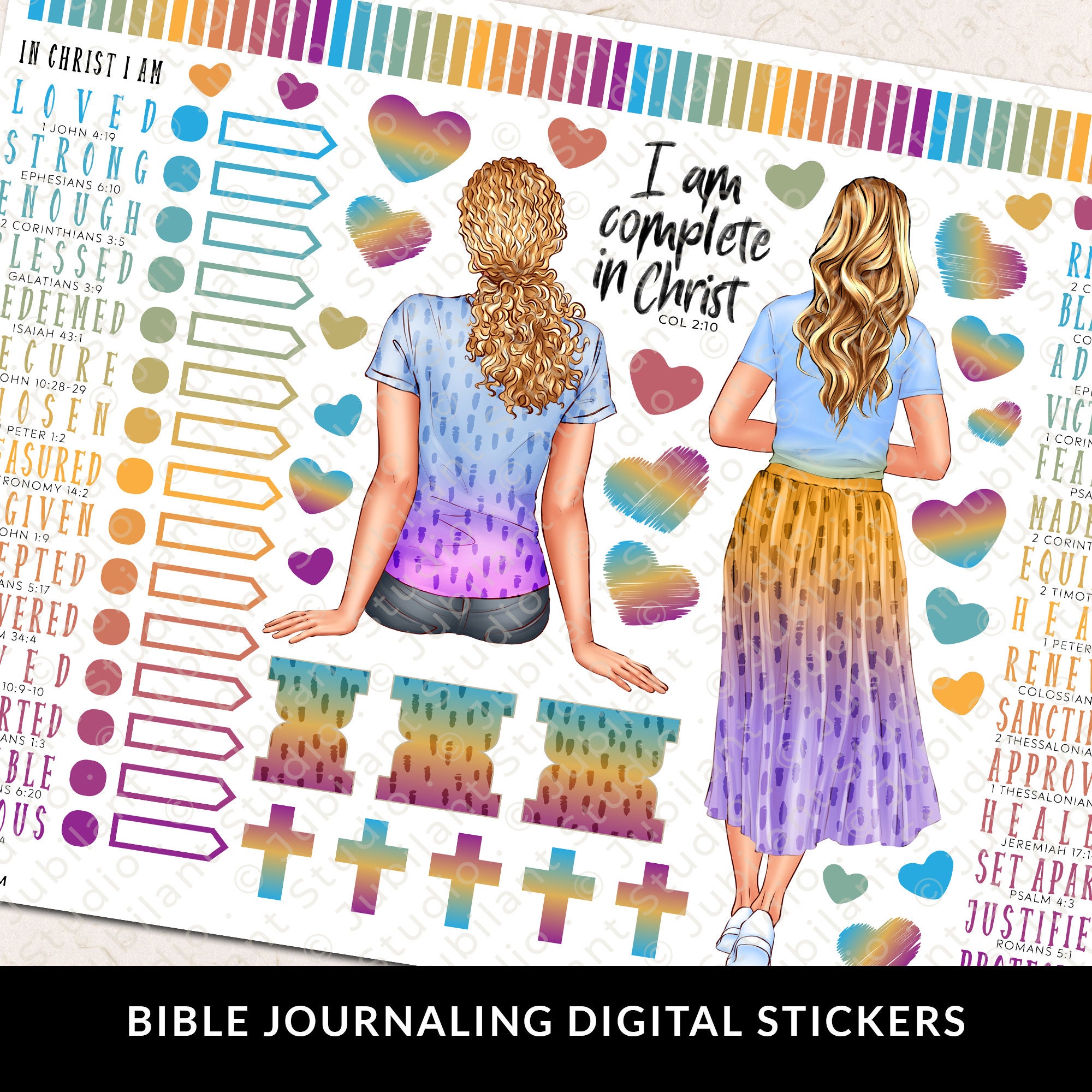 I am With You Always Faith Sticker Sheets, Christian Planner Stickers