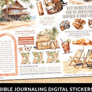 Boundless Faith Bible Journaling Printable Sticker Sheet, Journal Supplies, Planner, Faith Art, Bible Stickers, Scripture, Instant Download