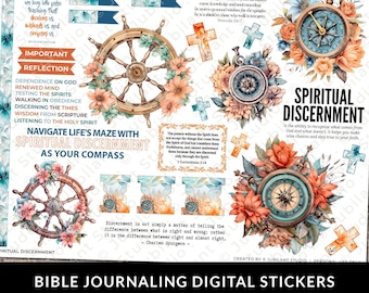 Spiritueel onderscheidingsvermogen Bijbeljournaalstickers afdrukbaar, christelijk geloof, margekunst, bijbelstudie, planner, bijbelstickers, bijbeltabs