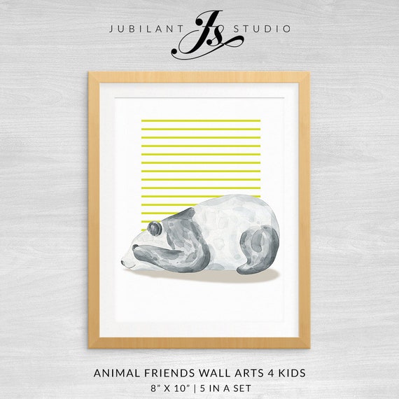 Animal Friends Wall Arts 4 Kids Digital Printable 8 X Etsy