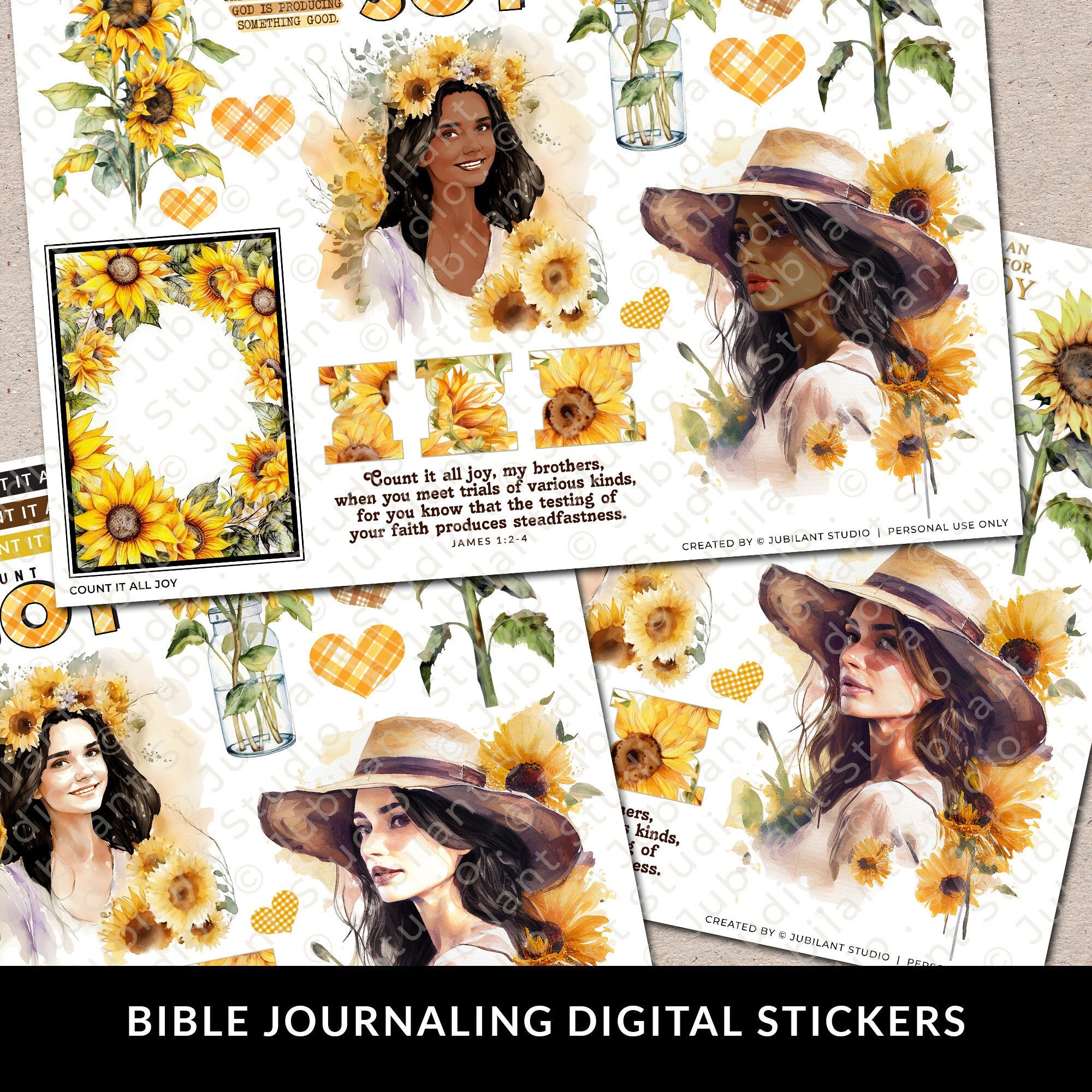 Pale Sunflower Bible Tabs and Planner Stickers