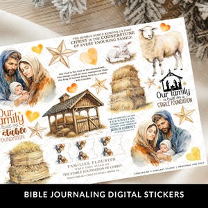 A Stable Foundation Bible Journaling Stickers Printable, Christmas ...