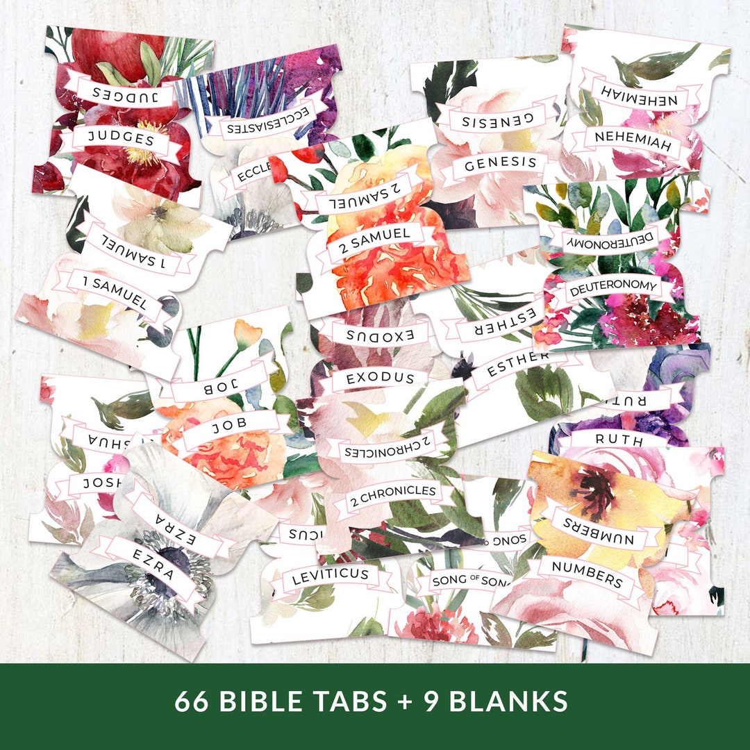 English Garden Bible Tabs, Printable Bible Journaling Stickers, Digital ...