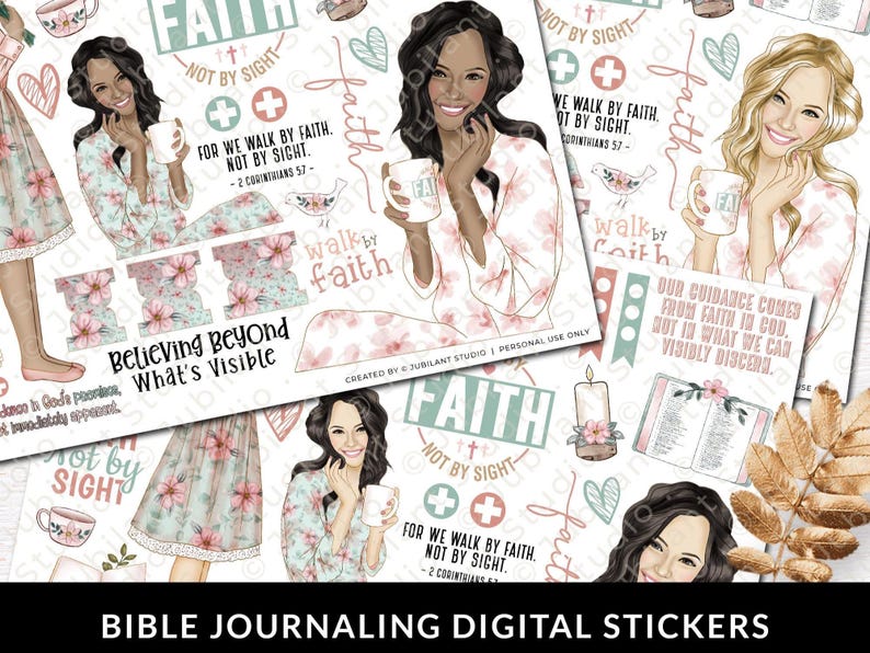 Walk by Faith Bible Journaling Stickers Printable, Diversity, Christian ...