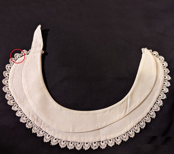 Vintage Detachable Collar Cotton with Lace Edging - image 6