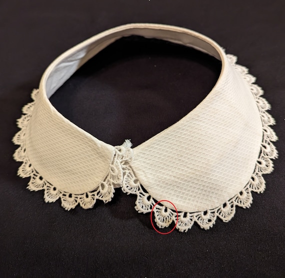 Vintage Detachable Collar Cotton with Lace Edging - image 1