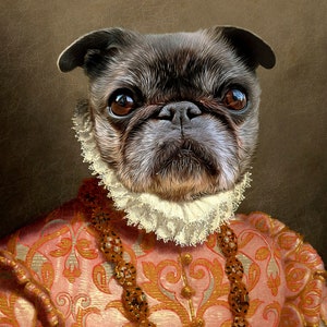 Custom Pet portrait, Renaissance pet portrait, Princess pet portrait, Royal Pet Portrait, Historical portrait, Art print or canvas