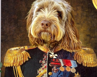 Custom Pet Portrait Painting Canvas, Renaissance Dog Portrait from Photo, Royal Pet King Portrait Painting Digital Art, Portrait Art Design