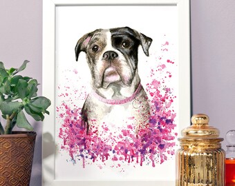 カスタムペットポートレート、手作り水彩画アートプリント、オリジナル水彩画、カスタム犬ポートレート犬プリント、メモリアルアートカスタム