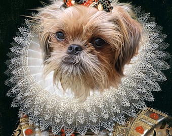 Retrato de mascota personalizado Retrato de mascota renacentista - Retrato de animales renacentista - Classic Royal Pet Portrait ARCHIVO DIGITAL
