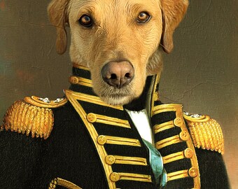 PERSONALIZZATO Ritratto di cane reale dipinto, ritratto di animale domestico regale, ritratto di animale domestico personalizzato, ritratto di animale domestico divertente da foto
