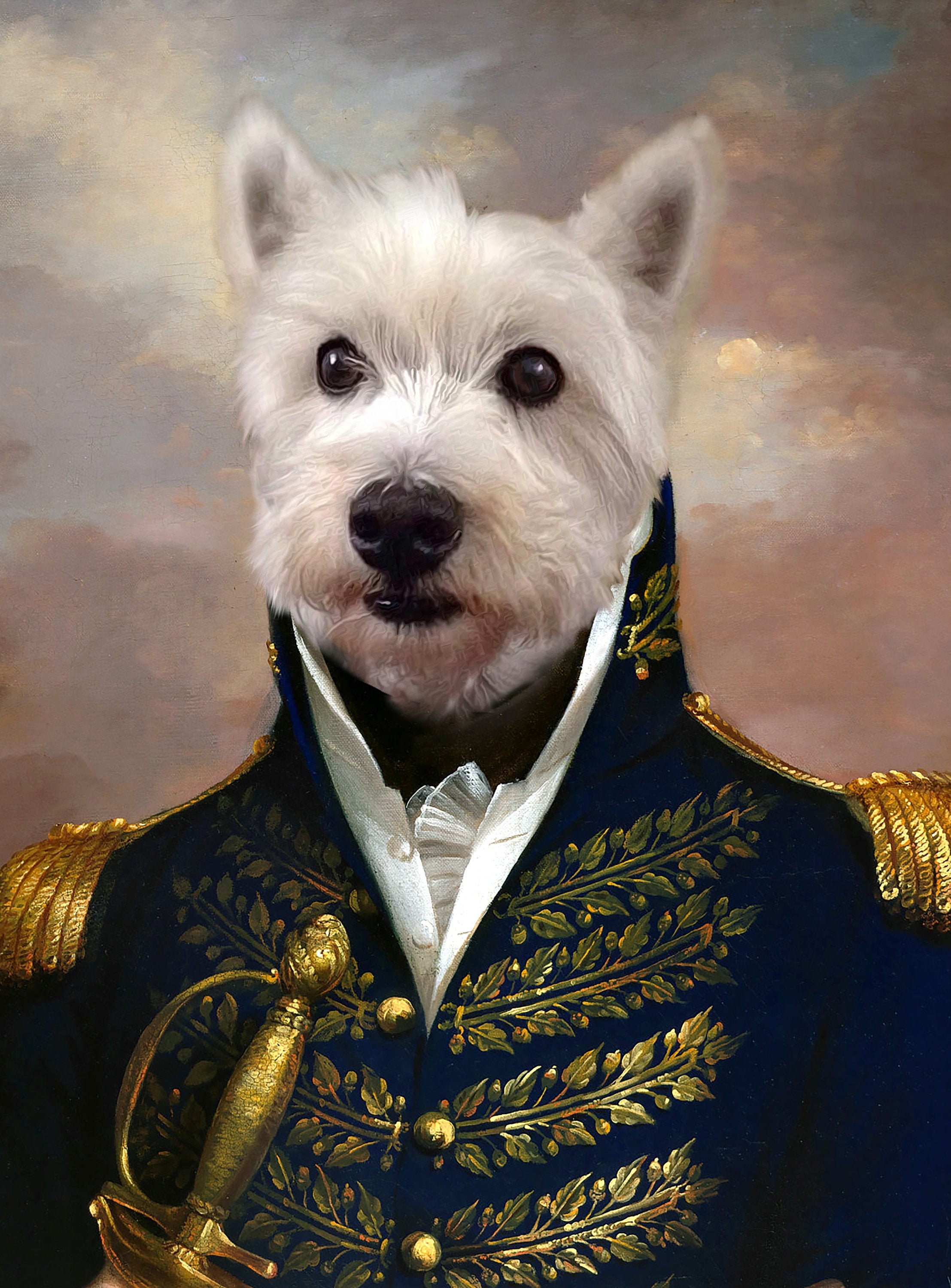 Dog portrait as Royalty Royal Portrait General King Queen Etsy