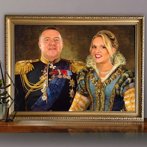 Renaissance Portrait 2 PEOPLE Custom Portrait Canvas Print - Renaissance Portrait - Classic Royal Portrait Queen King