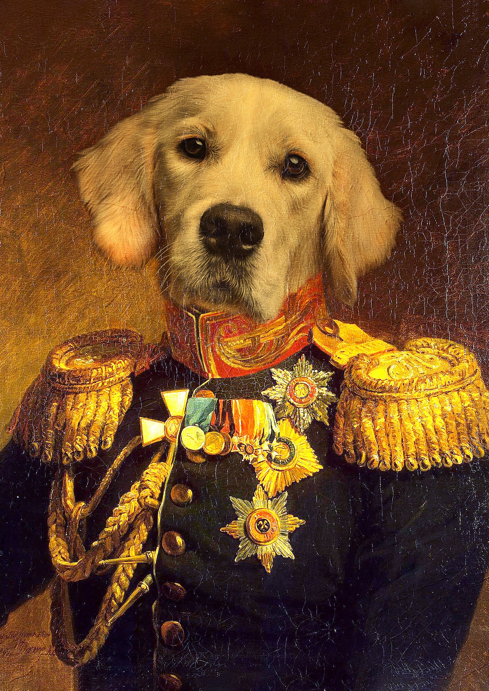 Dog Portrait as Royal Dog Admiral King - Etsy