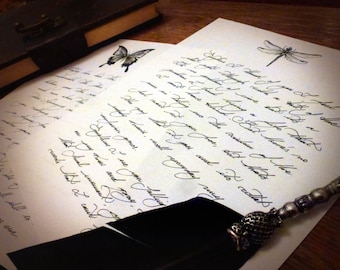 Carta manuscrita sellada con cera, servicio de escritura a mano, poema, servicio de caligrafía, carta de caligrafía, servicio de carta de escritura a mano,