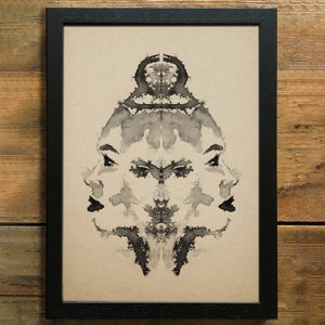 Rorschach Test Style mirror faces Monochrome abstract Print Memento Mori dark art Kara IV