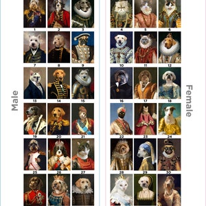 Custom Pet Portrait 4 PETS Canvas Print Renaissance Pet Portrait  - Renaissance Animal Portrait - Classic Royal Pet Portrait