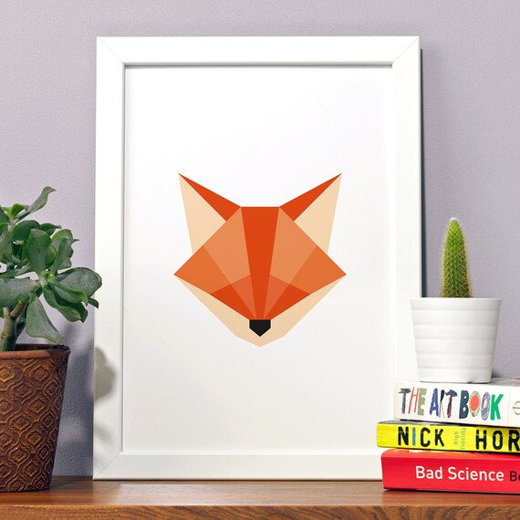 Geometrische Fuchs Print Fuchs Abbildung Origami Polly Geometrische