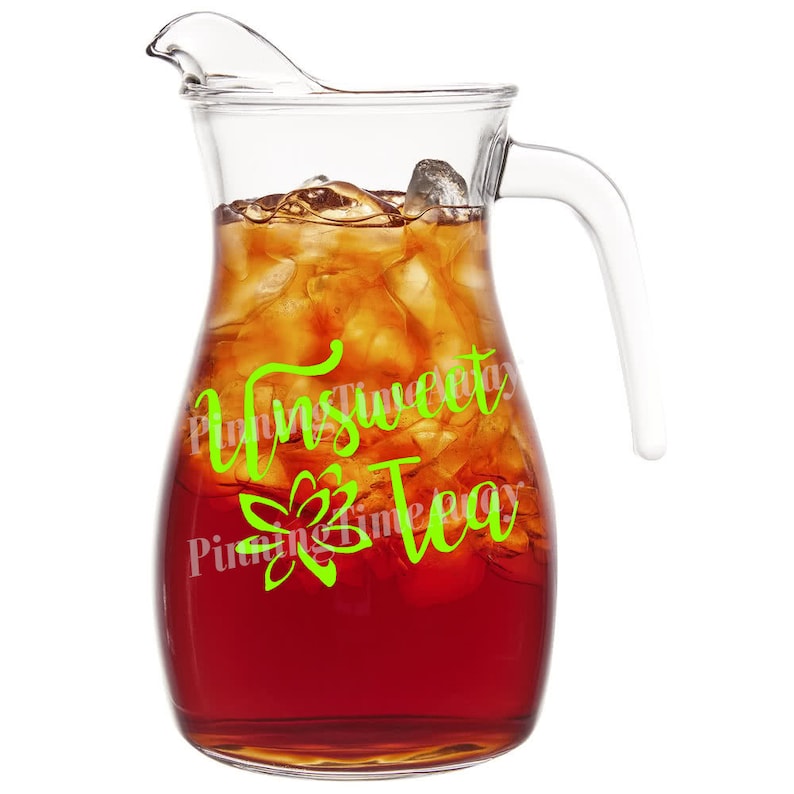 Unsweet Tea Pitcher Label Silhouette Vinyl SVG Etsy