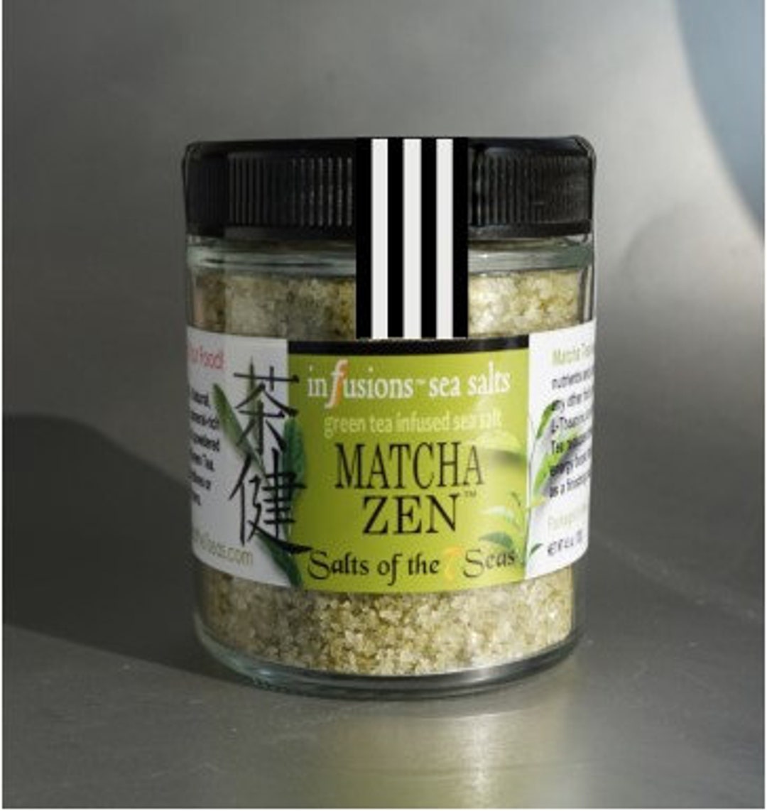 Matcha Zen Green Tea Infused Sea Salt Jar Etsy