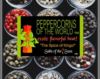 PEPPERCORNS of the WORLD Sampler, 12 Samples of Gourmet All Natural Peppercorns