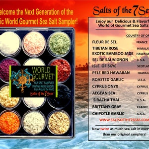 The WORLD Gourmet Sea Salt Sampler 12 All Natural Salts from around the world. BEST SELLER image 2