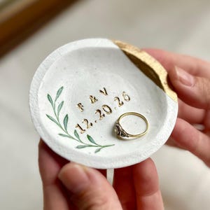 Personalized Ring Dish, Custom Bride to Be Gift, Engagement Gift or Bridal Shower Keepsake