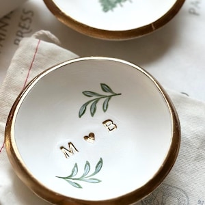 Personalized Wedding Gift Ring Dish for Couple with Initials & Date