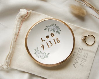 Personalized Wedding Gift /  Jewelry Dish / Date and Initials / Wedding Gift / Personalized Gift / Personalized / Engagement Gift /