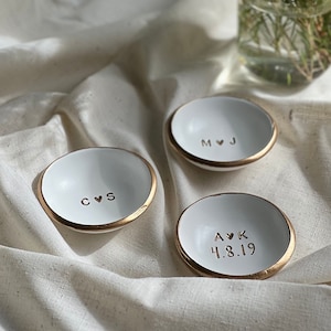 Ring Dish / Jewelry Dish / Date and Initials / Wedding Gift / Personalized Gift / Engagement Gift / Anniversary Gift / Personalized image 1