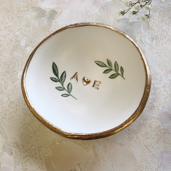 Personalized Wedding Gift /  Jewelry Dish / Date and Initials / Wedding Gift / Personalized Gift / Personalized / Engagement Gift /