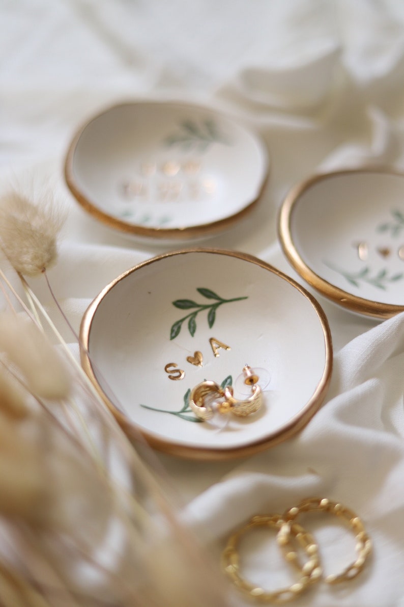 Custom Wedding Ring Dish Date and Initials