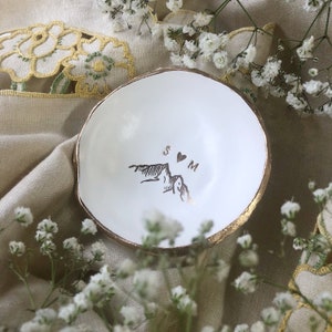 Jewelry Dish, Ring Dish, Engagement Gifts, Jewelry Organizer, Custom Wedding Gift, Anniversary Gift, Gift for Couple, Gift for her