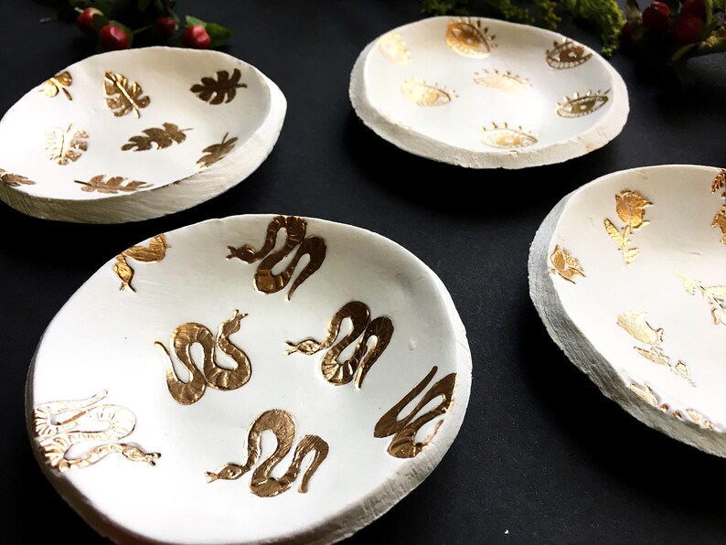 Modern Jewelry Dish Ring Dish Bridesmaids Gift Snake Jewelry Palm Leaf Jewelry Evil Eye Jewelry Personalized Jewelry Dish