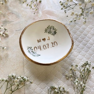 Personalized Wedding Gift / Jewelry Dish / Date and Initials / Wedding Gift / Personalized Gift / Personalized / Engagement Gift / image 4