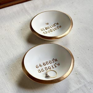 Custom Coordinate / Personalized Ring Dish / Jewelry Dish / Personalized Gift / Bridesmaids Gift / Wedding Gift / Engagement Gift / For Her image 12