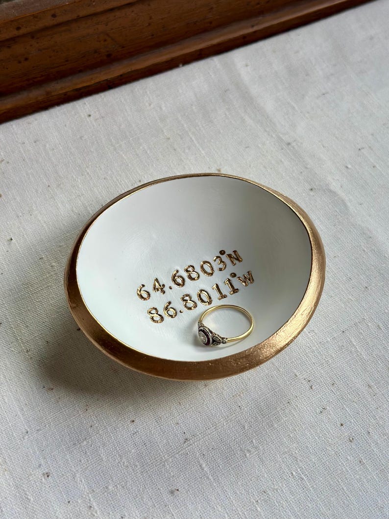 Custom Coordinate / Personalized Ring Dish / Jewelry Dish / Personalized Gift / Bridesmaids Gift / Wedding Gift / Engagement Gift / For Her image 14