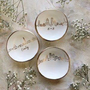 Personalized Skyline Jewelry Dish, Ring Dish, Catch all, Personalized Gift, Anniversary Gift, Engagement Gift, Wedding Gift, Custom Gift