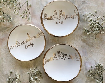 Personalized Skyline Jewelry Dish, Ring Dish, Catch all, Personalized Gift, Anniversary Gift, Engagement Gift, Wedding Gift, Custom Gift